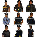 Bundle 9 Policewoman Uniform Female Security Officer Safety Badge Law Police Officer SVG Cutting Files For Silhouette and Cricut