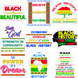 Bundle 9 Black History Month Designs .SVG Cutting Files For Silhouette Cricut and More!