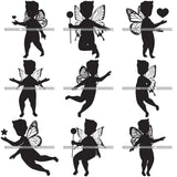 Bundle 9 Cute Baby Boy Fairy Wings Fantasy SVG PNG JPG Cut Files For Silhouette Cricut and More