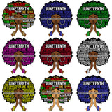 Bundle 9 Juneteenth Afro Woman Praying June 19 Quotes Emancipation Freedom Holiday SVG Vector Cut Files