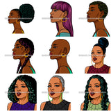 Bundle 9 Afro Woman Bamboo Earrings African American Female Nubian Melanin JPG PNG Files For Silhouette Cricut and More