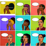 Bundle 9 Afro Woman Silence Sign Signal Shut Your Mouth Hands Covering Lips Retro Background JPG PNG Files For Silhouette Cricut and More