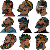 Bundle 9 Afro Handsome Bearded Manly Man Hair Quotes .SVG Cutting Files For Silhouette Cricut and More!