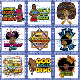 Bundle 9 Birthday Queen Hustle Grind Woman Praying Birthday Girl Small Business Mama SVG PNG JPG Cut Files For Silhouette Cricut and More!