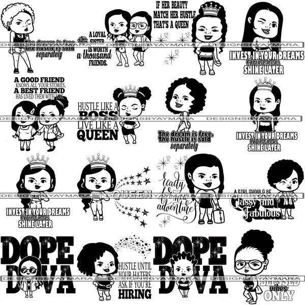Bundle 16 Cute Fabulous Ladies SVG Cut Files For Silhouette and Cricut