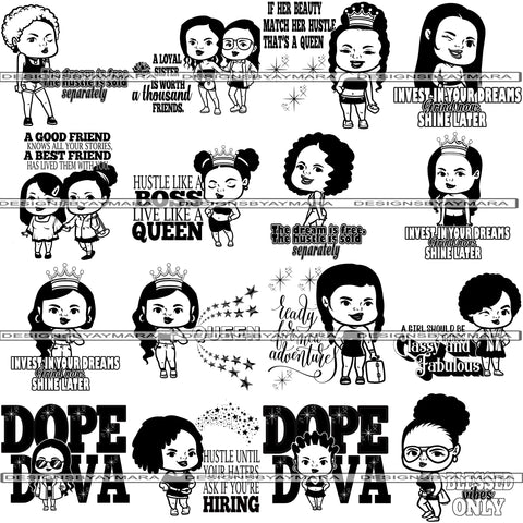 Bundle 16 Cute Fabulous Ladies SVG Cut Files For Silhouette and Cricut