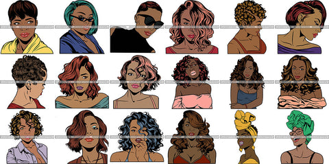 Bundle 18 Afro Latina Woman SVG Cutting Files For Silhouette Cricut and More