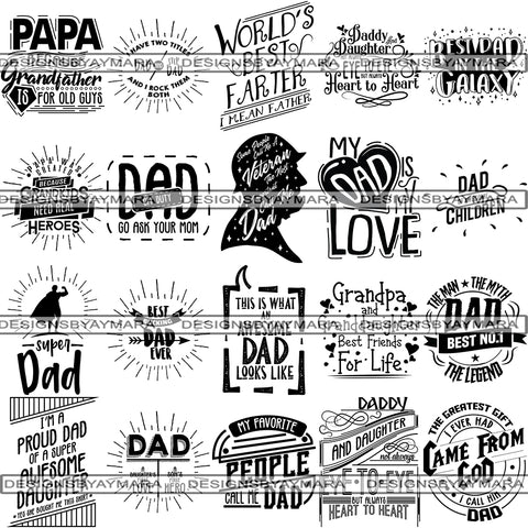 Bundle 20 Father's Day Cute Quotes SVG Cut Files For Silhouette and Cricut