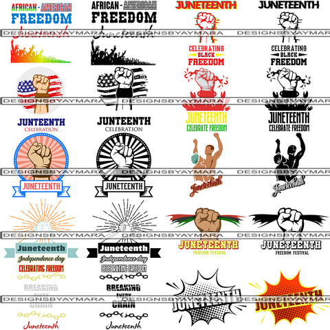 Bundle Juneteenth Celebration SVG Quotes Files For Silhouette and Cricut