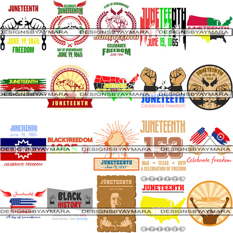 Bundle 20 Juneteenth PNG Files For Print