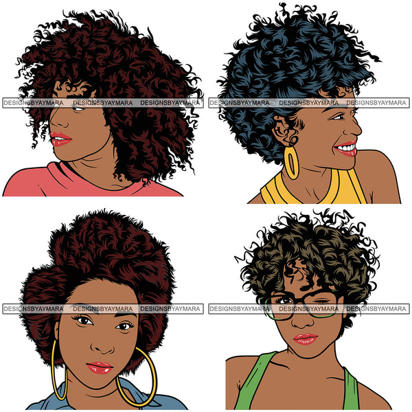 Bundle 4 Afro Woman Melanin Popping SVG Files For Cutting and More!