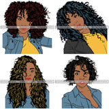 Bundle 4 Afro Woman Melanin Popping SVG Files For Cutting and More!