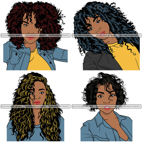 Bundle 4 Afro Woman Melanin Popping SVG Files For Cutting and More!