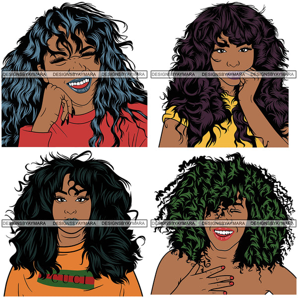 Bundle 4 Afro Woman Melanin Popping SVG Files For Cutting and More!
