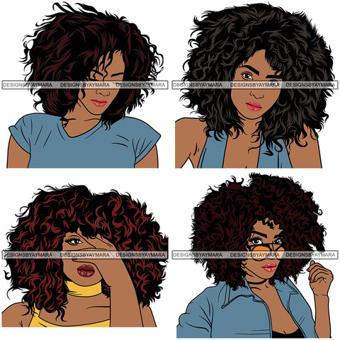 Bundle 4 Afro Woman Melanin Popping SVG Files For Cutting and More!