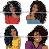 Bundle 4 Afro Woman Melanin Popping SVG Files For Cutting and More!