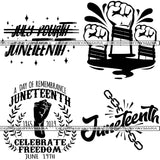 Bundle 4 Juneteenth SVG Quotes Cut Files For Silhouette and Cricut