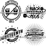 Bundle 4 Juneteenth SVG Quotes Cut Files For Silhouette and Cricut