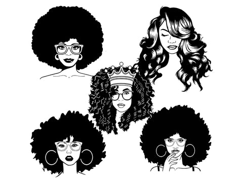 Afro Beautiful Black Woman SVG African American Ethnicity Afro Puffy Hairstyle Beauty Salon Queen Diva Classy Lady  Beautiful People Beauty Salon Princess