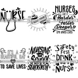 Bundle 6 Nurse Cute Quotes SVG Files For Silhouette and Cricut