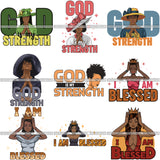 Bundle 9 Afro Melanin Popping Blessed Life Quotes SVG Cutting Files For Silhouette Cricut and More