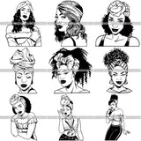 Bundle 9 Afro Independent Successful Woman SVG Cutting Files For Silhouette Cricut and More