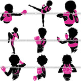 Bundle 9 Strong Afro Woman SVG Cancer Survivor Cutting Files For Silhouette Cricut and More