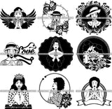Bundle 9 Afro Woman Praying SVG Cut Files For Silhouette and Cricut