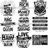 Bundle 9 King and Queen Rey Reina Quotes SVG Cut Files For Silhouette and Cricut