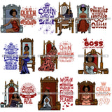 Bundle 9 Afro Queen Goddess Melanin Nubian Glamour .PNG Files For Print Not For Cutting
