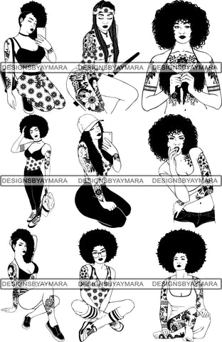 Bundle 9 Tattoo Goddess SVG Files For Cutting