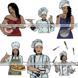 Bundle 6 Woman Chef #1 PNG Files For Print