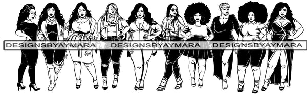Bundle 10 BBW Woman Svg Retail Price $19.99 for Only $9.99 Big and Bougie Sexy Curvy Doll Perfect For Cutting .SVG .EPS .PNG.JPG Vector Clipart Cricut Circuit Cut Cutting