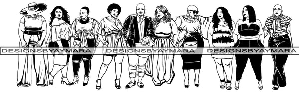 Bundle 10 BBW Woman Svg Retail Price $19.99 for Only $9.99 Big and Bougie Sexy Curvy Doll Perfect For Cutting .SVG .EPS .PNG.JPG Vector Clipart Cricut Circuit Cut Cutting