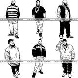 Bundle 6 Afro Big &Tall Man #1 SVG Cut Files For Silhouette and Cricut