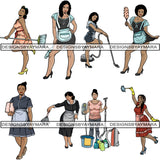 Bundle 8 Sexy Housekeeper PNG File For Print