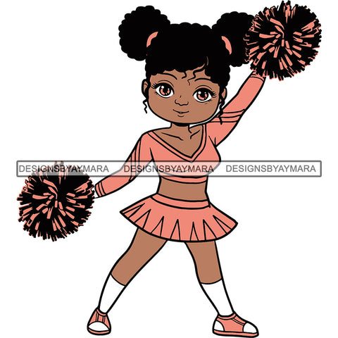 Afro Cheerleader Woman SVG Cutting Files For Silhouette Cricut and More