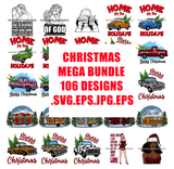 Mega Bundle 106 Christmas Designs Cold Weather Snow Santa Winter SVG PNG JPG Cutting Designs Silhouette Sublimation