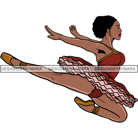 Afro Black Ballerina Woman Ballet Dancer .PNG Print File Not For Cutting