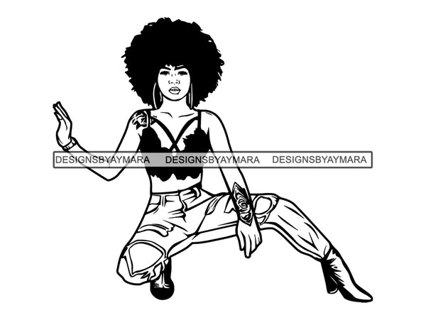 Afro Queen SVG Goddess Woman African American Ethnicity Voluptuous Body Woman Power Independent Woman Afro Queen Diva Classy Lady SVG PNG EPS JPG Clipart Cutting Cut  Cricut  T-shirt Design