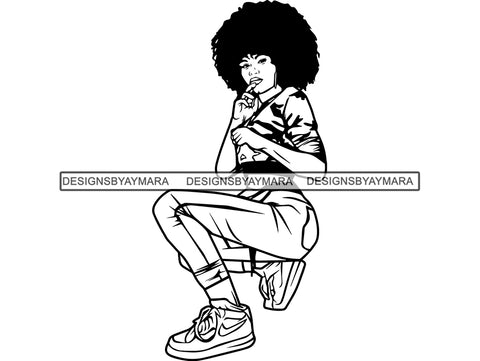 Afro Queen SVG Goddess Woman African American Ethnicity Voluptuous Body Woman Power Independent Woman Afro Queen Diva Classy Lady SVG PNG EPS JPG Clipart Cutting Cut  Cricut  T-shirt Design
