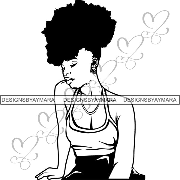 Afro Beautiful Black Woman SVG Hairstyle Beauty Salon Queen Diva Classy Lady  .SVG .EPS .PNG Vector Clipart Digital Cricut Circuit Cut Cutting