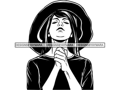 Afro Woman Praying God Believe Religion Faith African American Ethnicity Afro Puffy Hair Life Quotes Spirit Awakening .SVG .EPS .PNG .Jpg Vector Clipart Cricut Circuit Cut Cutting