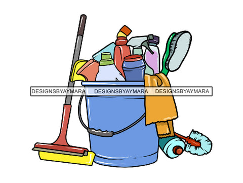 Cleaning Service Tools PNG File For Print