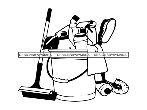 Cleaning Service Tools SVG Cut File For Silhouette and Cricut