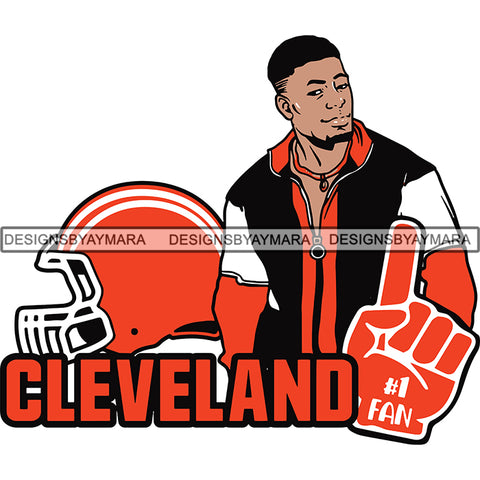 Cleveland Man #1 Fan Football Team Sport SVG Cutting Files For Cricut and More