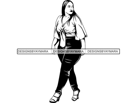 Afro Beautiful Black Woman SVG BBW Big And Bougie African American Ethnicity Queen Diva Classy Lady  .SVG .EPS .PNG Vector Clipart Cricut Circuit Cut Cutting