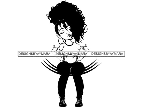 Afro Beautiful Black Woman SVG African American Ethnicity Afro Puffy Hairstyle Beauty Salon Queen Diva Classy Lady  .SVG .EPS .PNG Vector Clipart Digital Cricut Circuit Cut Cutting