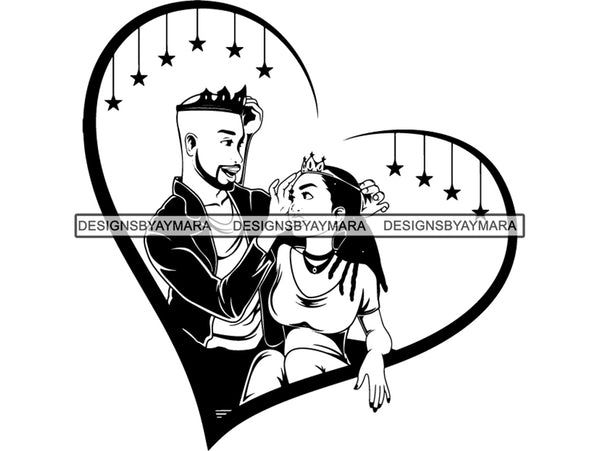 King Queen Black Couple Life Goals SVG Relationship Soulmate Other Half Male Female African American Ethnicity Falling in Love Happiness Young Adult EPS .PNG Vector Clipart Cricut Circuit Cut Cutting