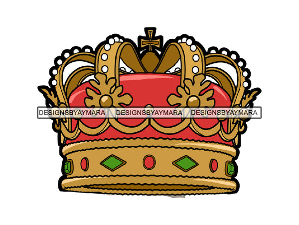 Golden Crown With Jewels JPG PNG Clipart Cricut Silhouette Cut Cutting